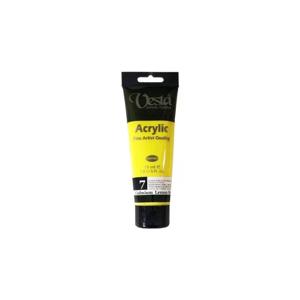 رنگ اکریلیک وستا مدل 07 Cadmium Lemon Hue حجم 75 میلی لیتر