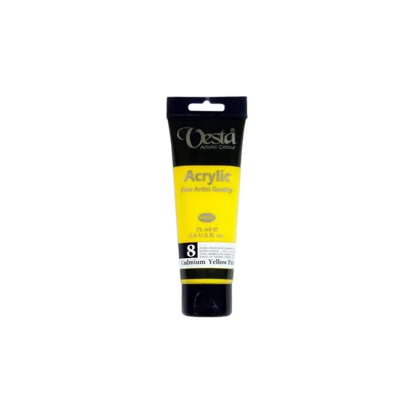 رنگ اکریلیک وستا مدل 08 Cadmium Yellow Pale Hue حجم 75 میلی لیتر