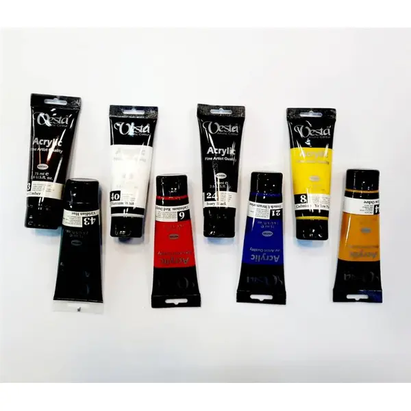 رنگ اکریلیک وستا مدل 08 Cadmium Yellow Pale Hue حجم 75 میلی لیتر