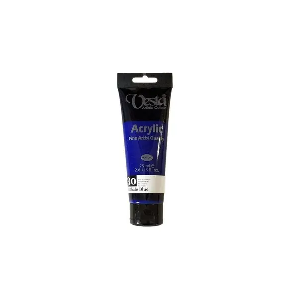 رنگ اکریلیک وستا مدل 30 Phtalo Blue حجم 75 میلی لیتر