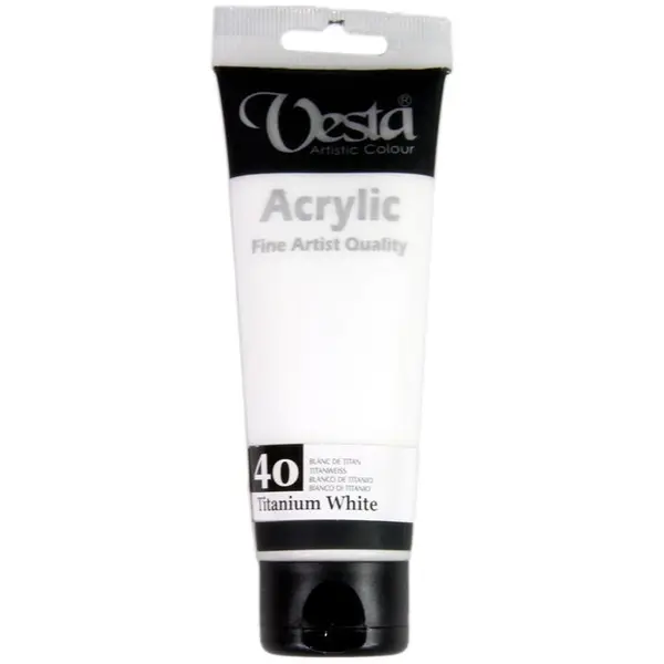 رنگ اکریلیک وستا مدل 40 Titanium White حجم 75 میلی لیتر