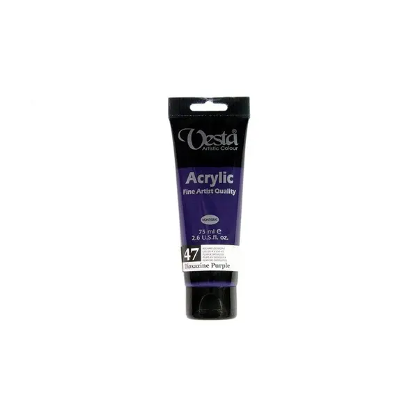 رنگ اکریلیک وستا مدل 47 Dioxazine Purple حجم 75 میلی لیتر