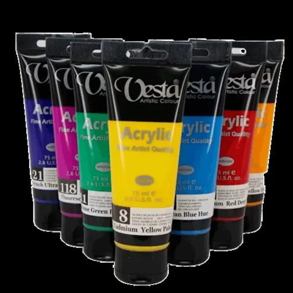 رنگ اکریلیک وستا  مدل 50 Turquoise Blue حجم 75 میلی لیتر - 5