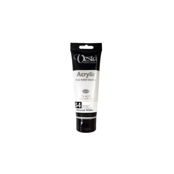 رنگ اکریلیک وستا مدل 54 Iridescent White حجم 75 میلی لیتر