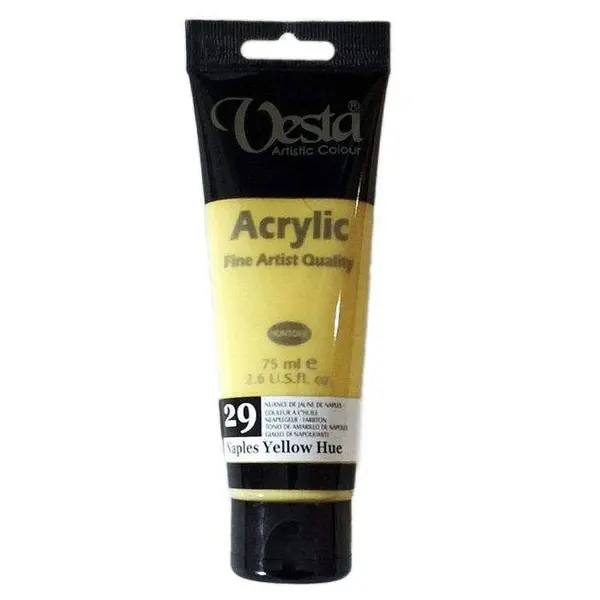 رنگ اکریلیک وستا زرد مدل 9 Cadmium Yellow Hue حجم 75 میلی لیتر