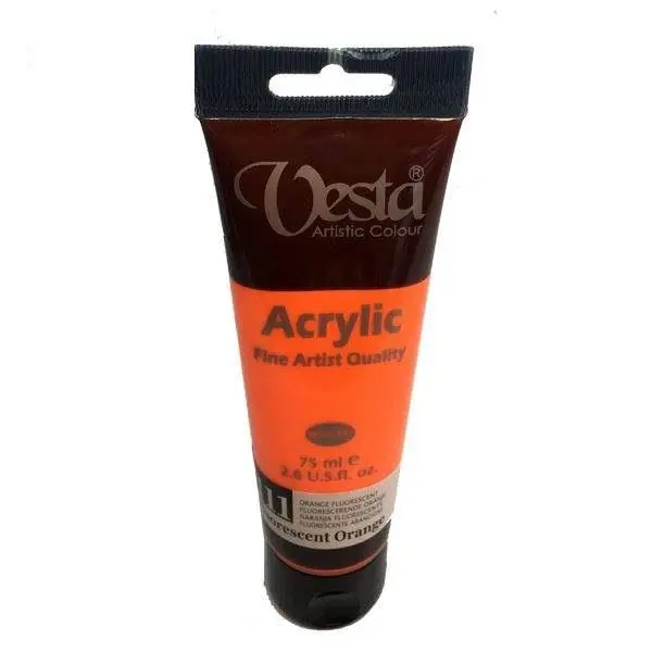 رنگ اکریلیک وستا Fluorescent Orange 111 حجم 75 میل