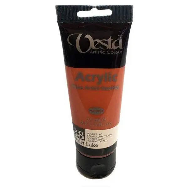 رنگ اکریلیک وستا Scarlet Lake 38 حجم 75 میل Vesta