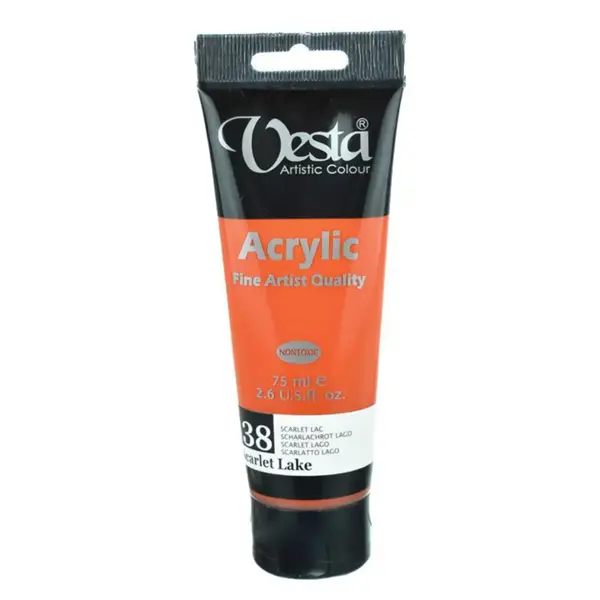 رنگ اکریلیک وستا Scarlet Lake 38 حجم 75 میل Vesta