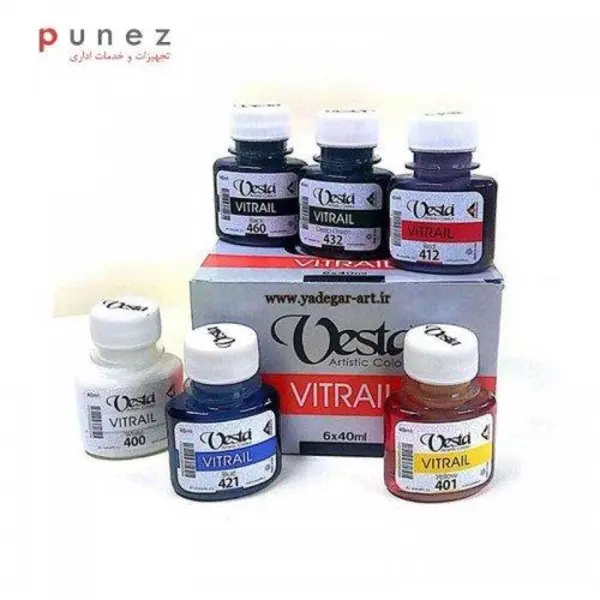 رنگ ویترای  وستا کد 12 حجم 40میلی لیتر بسته 6 عددی