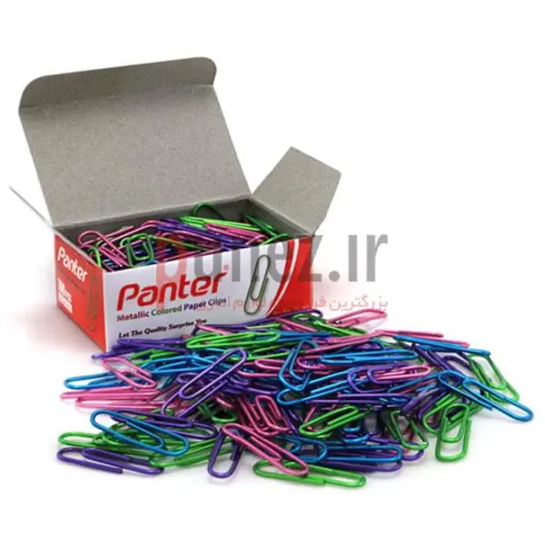 گیره کاغذ پنتر مدل رنگی سایز 28 میلی متر - بسته 100 عددی