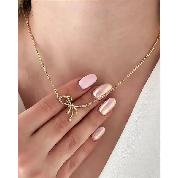 گردنبند زنانه پاپیون نگین‌دار ژوپینگ