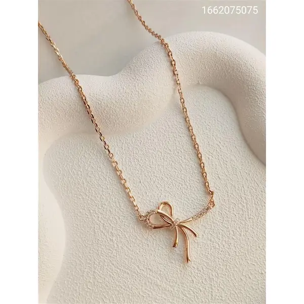 گردنبند زنانه پاپیون نگین‌دار ژوپینگ
