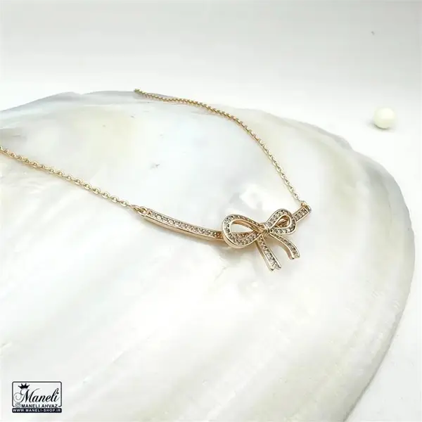 گردنبند زنانه پاپیون نگین‌دار ژوپینگ