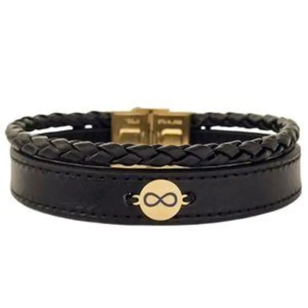 دستبند طلا 18 عیار مردانه لیردا مدل infinity 13402