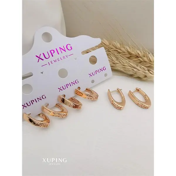 گوشواره زنانه ژوپینگ مدل حلقه ای چند ضلعی