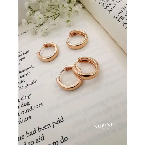 گوشواره زنانه ژوپینگ مدل حلقه ای چند ضلعی