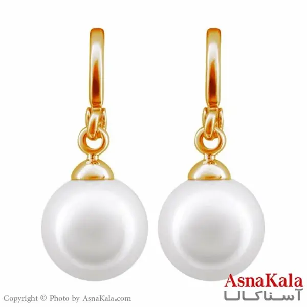 گوشواره زنانه ژوپینگ مدل حلقه ای مرواریدی