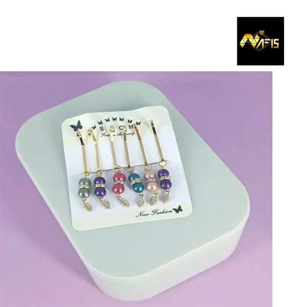 گیره روسری آویز دار  طرح گل سرامیکی رنگی - 4