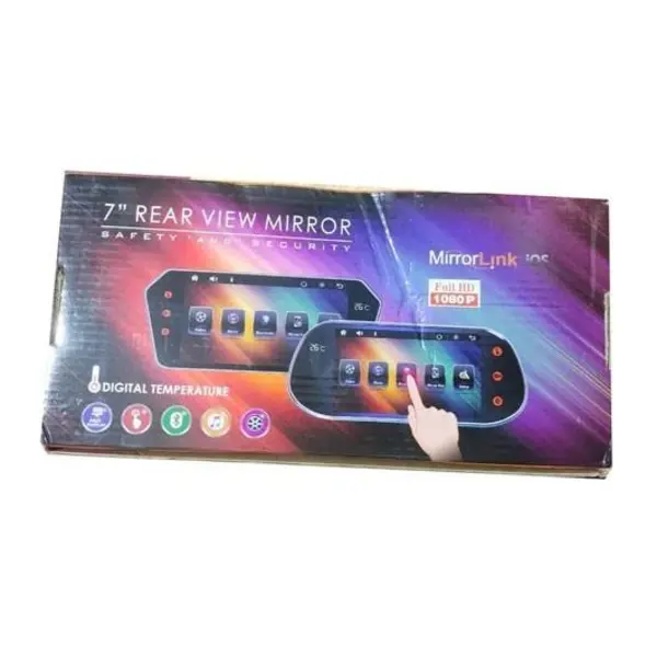 مانیتور آیینه ی 7 اینج تمام لمس دما سنج دار