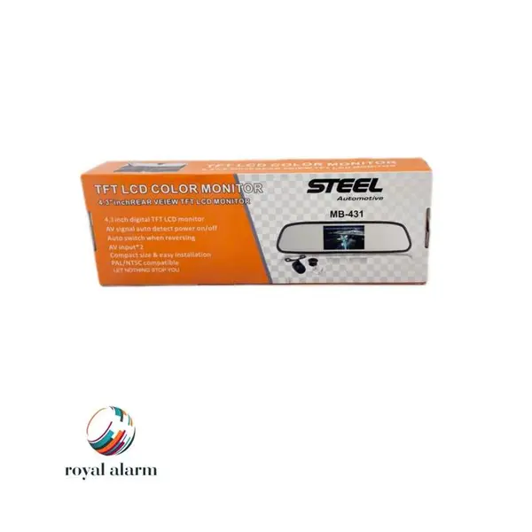 دوربین و مانیتور آینه ای استیل Steel مدل mb-431