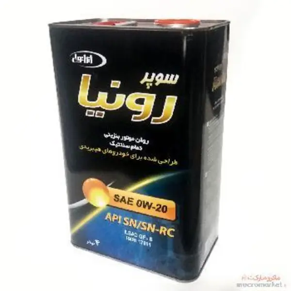 روغن موتور ایرانول مدل سوپر رونیا 0w20 حجم 4 لیتر
