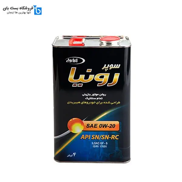 روغن موتور ایرانول مدل سوپر رونیا 0w20 حجم 4 لیتر