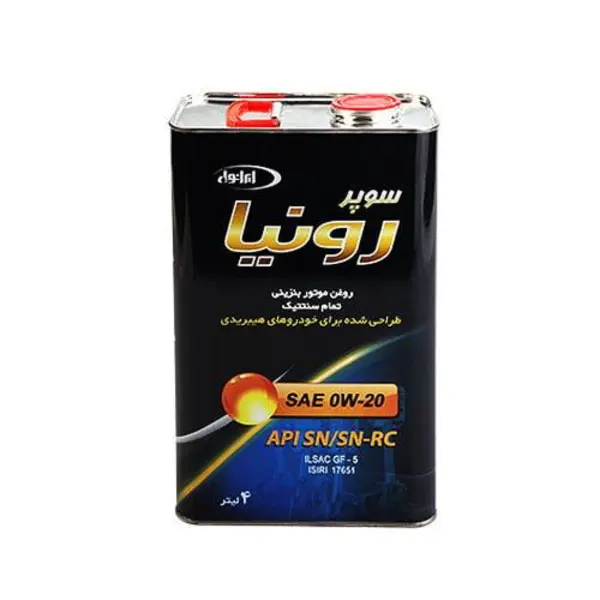 روغن موتور ایرانول مدل سوپر رونیا 0w20 حجم 4 لیتر