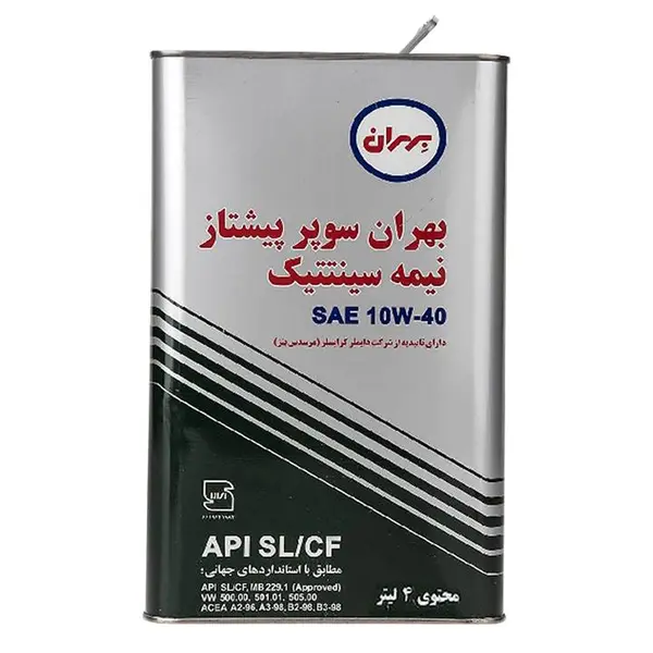 روغن موتور بهران سوپر پیشتاز 10W40 sl پلاستیکی 4لیتری