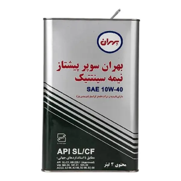 روغن موتور بهران سوپر پیشتاز 10W40 sl پلاستیکی 4لیتری