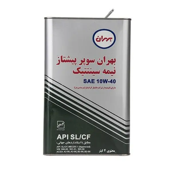 روغن موتور بهران سوپر پیشتاز 10W40 sl پلاستیکی 4لیتری