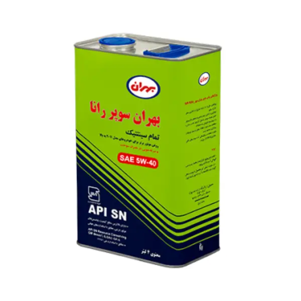روغن موتور بهران مدل سوپر رانا 5w40 SN حجم 4 لیتر