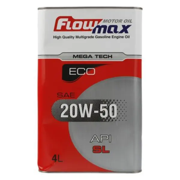 روغن موتور خودرو فلومکس مدل ECO MEGATECH 20W50 sl حجم 4 لیتر