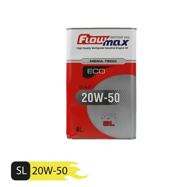 روغن موتور خودرو فلومکس مدل ECO MEGATECH 20W50 sl حجم 4 لیتر