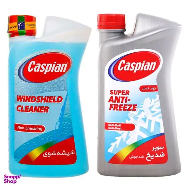 مجموعه ضدیخ و شیشه شور کاسپین مدل S333 حجم 1 لیتر بسته 2 عددی