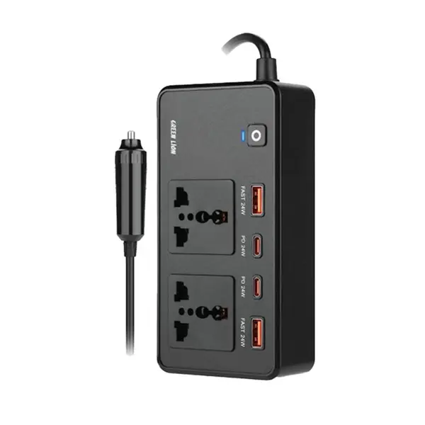 اینورتر و مبدل برق فندکی ماشین 200 وات گرین لاین Green Lion GC-200 Car Inverter اینورتر و مبدل برق فندکی ماشین 200 وات گرین لاین Green Lion GC-200 Car Inverter