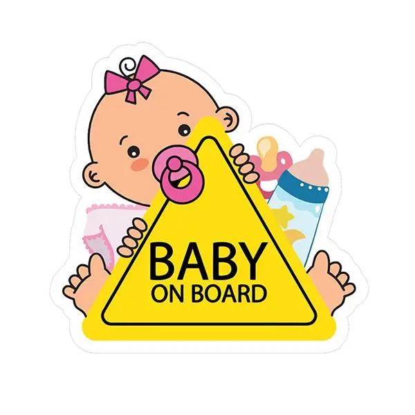 برچسب بدنه خودرو طرح BABY ON  BOARD