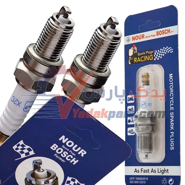 شمع موتور سیکلت نور بوش مدل X2C مناسب هوندا یاماها سوزوکی 125cc - 3
