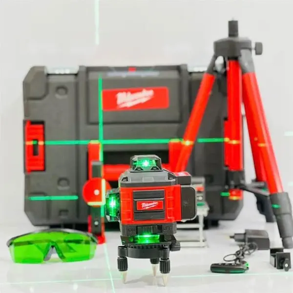 تراز لیزری میلواکی مدل 4 بعدی کد MILW-16LAIN-4 به همراه سه پایه