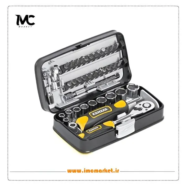 جعبه بکس 38 پارچه ترکیبی بیت و بکس 1/4 اینچ کنزاکس مدل 9438