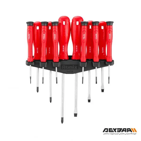 ست 12 عددی پیچ گوشتی و پیچ گوشتی ساعتی رونیکس مدل RH-2728 - 2