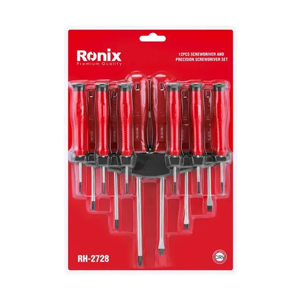 ست 12 عددی پیچ گوشتی و پیچ گوشتی ساعتی رونیکس مدل RH-2728
