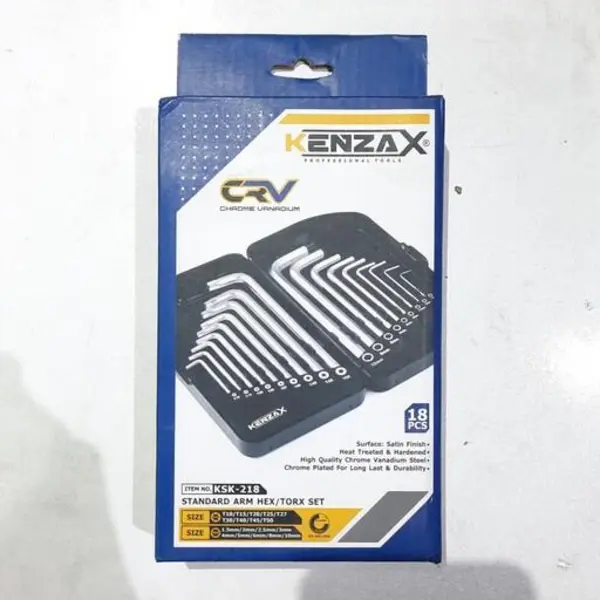 مجموعه 18 عددی آچار آلن و ستاره ای کنزاکس مدل KSK-218
