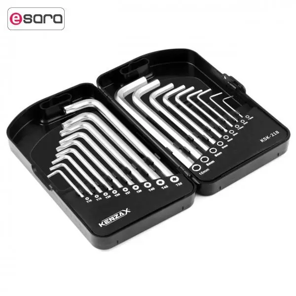 مجموعه 18 عددی آچار آلن و ستاره ای کنزاکس مدل KSK-218