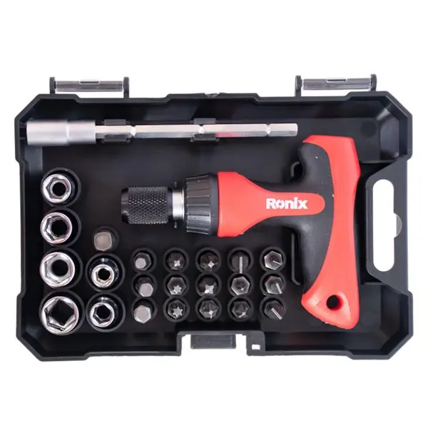 مجموعه 24 عددی پیچ گوشتی جغجغه ای و سری بکس رونیکس مدل RH-2715