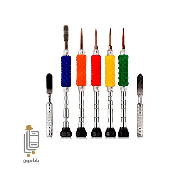 مجموعه 5 عددی پیچ گوشتی یاکسون مدل YX-8186 به همراه دو عدد قاب بازکن