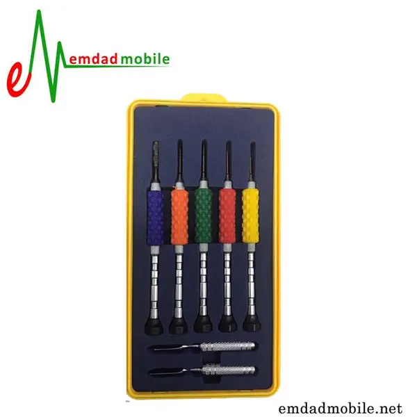 مجموعه 5 عددی پیچ گوشتی یاکسون مدل YX-8186 به همراه دو عدد قاب بازکن