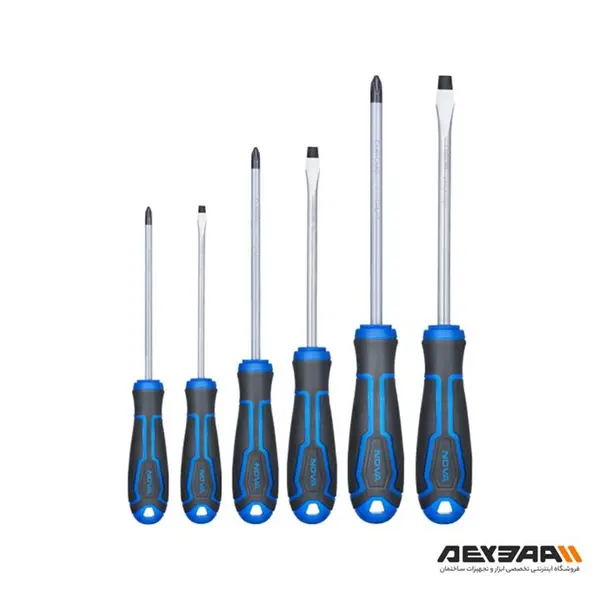 ست پیچ گوشتی دسته پلاستیکی 6 عددی نووا 1790