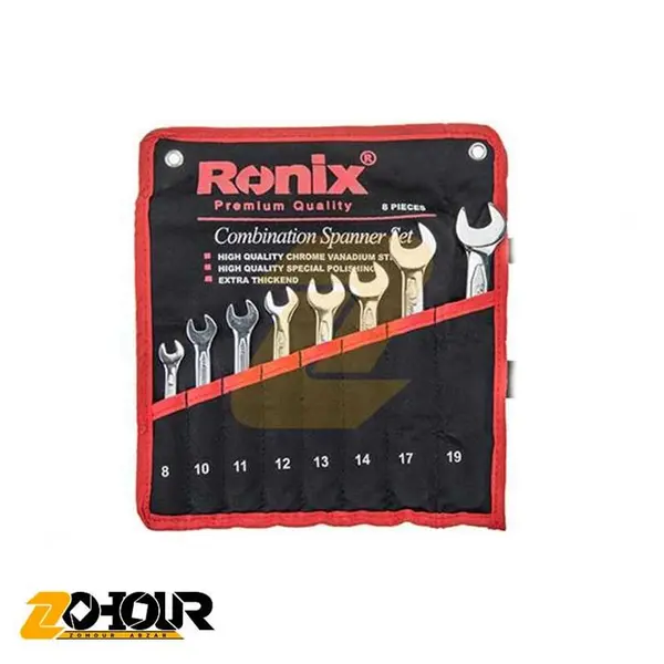 مجموعه 8 تایی آچار یکسرتخت-یکسررینگ رونیکس مدل RH-2101