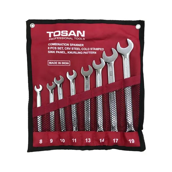 ست آچار یکسر تخت یکسر رینگی 8 عددی توسن مدل TI101-S8 - 2