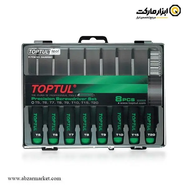 جعبه پیچ گوشتی 8 عددی موبایلی تاپ تول (TOPTUL) مدل GAAW0801